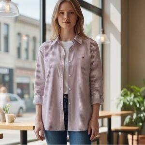 Tommy Hilfiger pink and white Striped Shirt